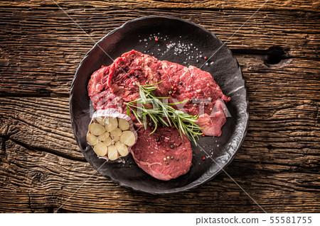 Beef meeat Rib-Eye steak wit rosemary salt and Beef meeat Rib-Eye steak wit rosemary salt and 55581755