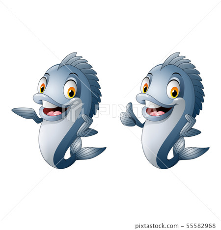 Funny cartoon fish illustration colections 55582968