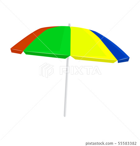 Beach umbrella isolated illustration on white 55583382