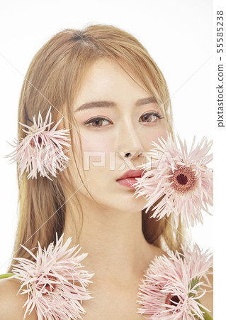 鮮花，美容，年輕女性 55585238