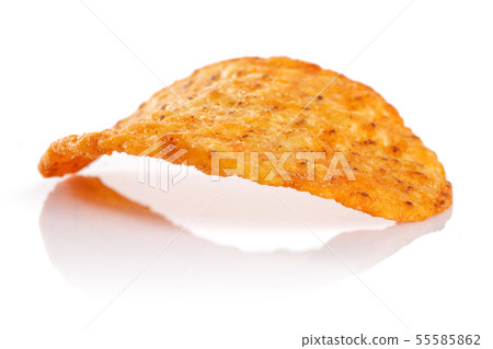 Round corn chip isolated on white Round corn chip isolated on white 55585862