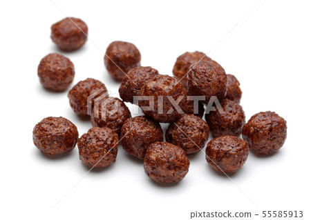 Chocolate corn balls isolated on white Chocolate corn balls isolated on white 55585913