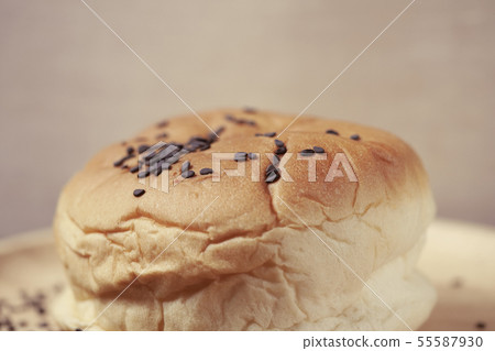 burger bun with Black sesame seeds burger bun with Black sesame seeds 55587930