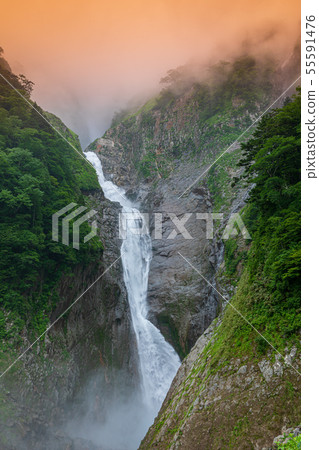 Toyama _ rainy season, fog of honored waterfall (color filter) Toyama _ rainy season, fog of honored waterfall (color filter) 55591476
