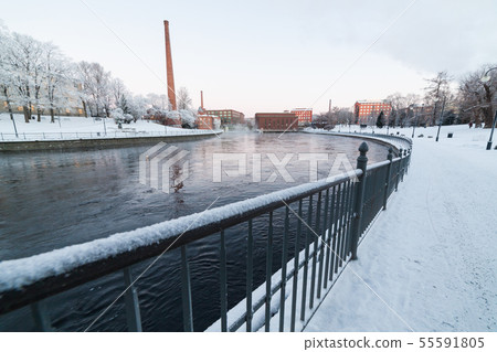 Tammerkoski in Tampere Finland at winter morning Tammerkoski in Tampere Finland at winter morning 55591805