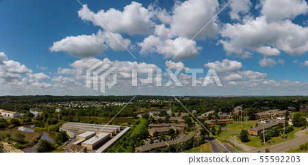 Aerial view of residential neighborhood the US. Aerial view of residential neighborhood the US. 55592203