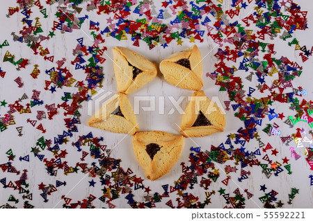 Jewish purim hamantaschen homemade cookies with Jewish purim hamantaschen homemade cookies with 55592221