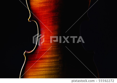 Detail of old violin music instrument of orchestra Detail of old violin music instrument of orchestra 55592272