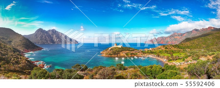 Girolata bay in natural reserve of Scandola 55592406