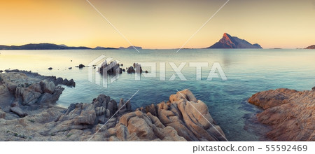 Fantastic azure water with rocks near beach Porto 55592469