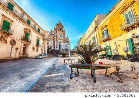 The baroque Saint George cathedral of Modica and The baroque Saint George cathedral of Modica and 55592562