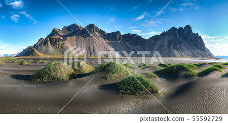 Fantastic sunny day and gorgeous black sand dunes 55592729