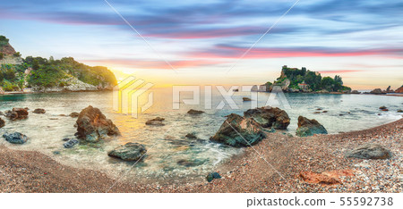 View of Isola Bella island and beach in Taormina View of Isola Bella island and beach in Taormina 55592738