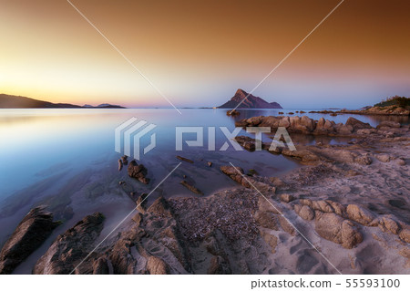 Fantastic azure water with rocks near beach Porto Fantastic azure water with rocks near beach Porto 55593100