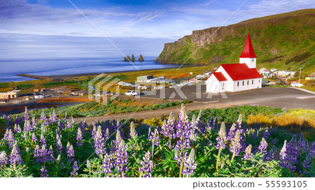 Splendid view of Vikurkirkja christian church in 55593105