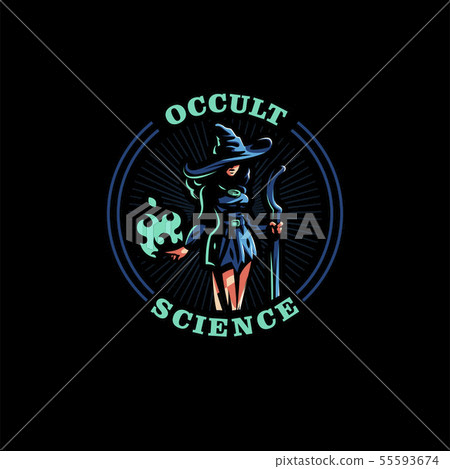 Woman witch with a magic broom Woman witch with a magic broom 55593674