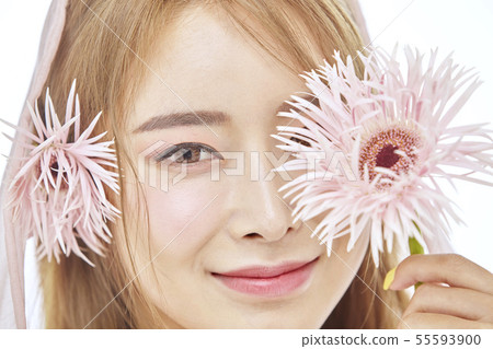 鮮花,美容,年輕女性 鮮花,美容,年輕女性 55593900