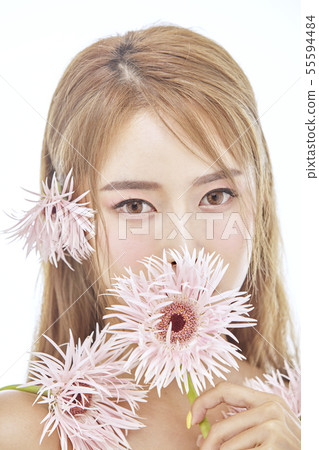 鮮花，美容，年輕女性 55594484