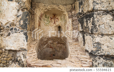 Ruins of amphitheater in the ancient Roman city. Ruins of amphitheater in the ancient Roman city. 55594615