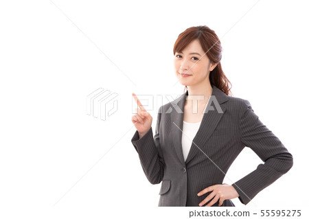 Business woman finger pointing Business woman finger pointing 55595275
