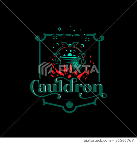 Magic cauldron with a bat handle. 55595767