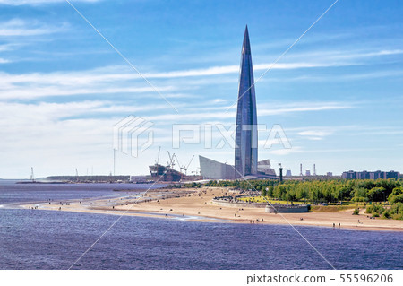 Skyscraper Lakhta center on the shore of the Gulf Skyscraper Lakhta center on the shore of the Gulf 55596206