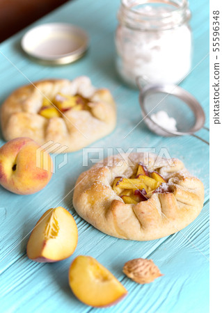 galette with peaches 55596348