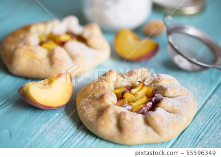 galette with peaches 55596349