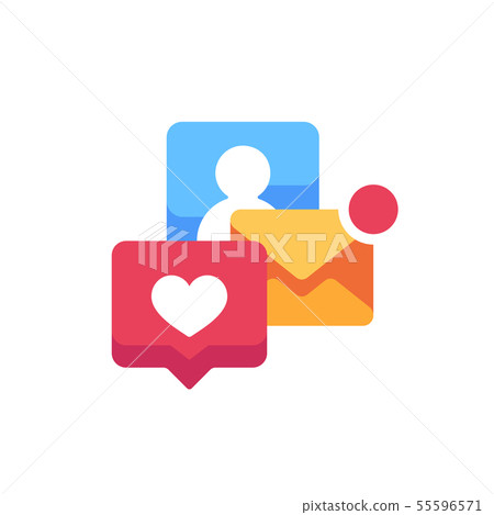 E-mail and social media notifications icon - Stock Illustration ...
