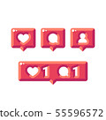 Social media notification icons. Like and comment 55596572
