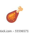 Fried chicken leg. Fast food flat icon 55596573