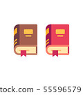 Old red and brown book flat icons 55596579