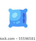 Blue sleeping pillow flat icon 55596581