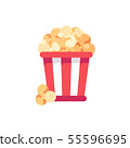 Striped popcorn bucked flat icon 55596695