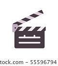 Open black movie clapper board. Cinema flat icon 55596794