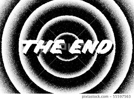 The end movie titles with circles and retro stipple style The end movie titles with circles and retro stipple style 55597563