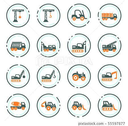 Construction transport icons set - Stock Illustration [55597877] - PIXTA