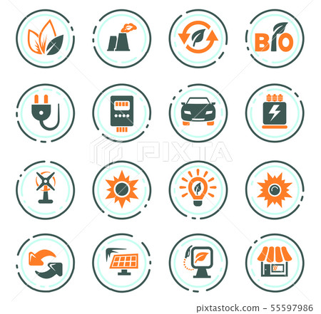 Alternative energy icons set Alternative energy icons set 55597986