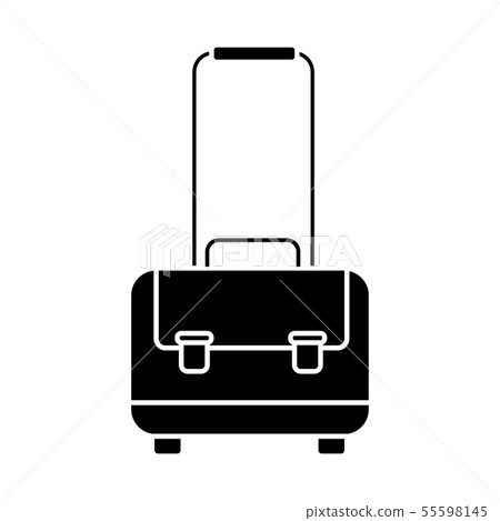 Glyph luggage icon. Brief case symbol. Travel bag Glyph luggage icon. Brief case symbol. Travel bag 55598145