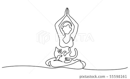 Premium Vector  Yoga pose. line drawing. healthy life concept