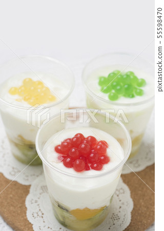 Yogurt Dessert With Popping Boba Stock Photo 55598470 Pixta