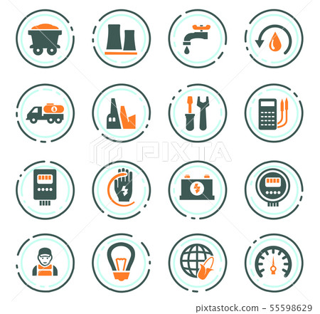 Alternative energy icons set 55598629