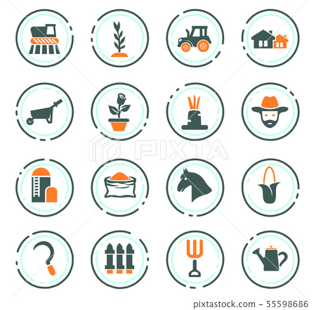 Agricultural icons set-插圖素材 [55598686] - PIXTA圖庫