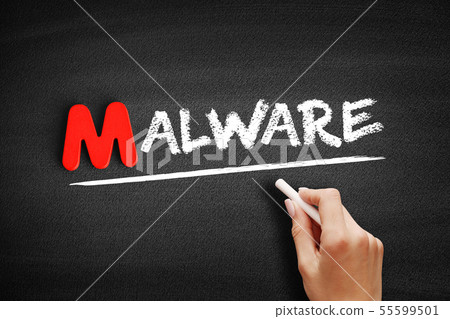 Malware text on blackboard Malware text on blackboard 55599501