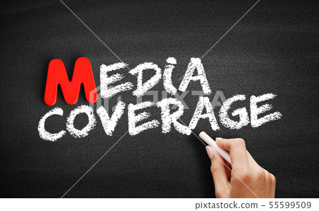 Media coverage text on blackboard 55599509