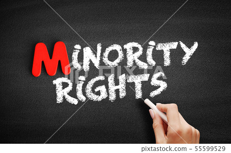Minority rights text on blackboard 55599529