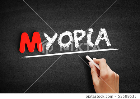 Myopia text on blackboard 55599533