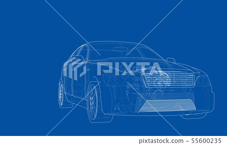Concept car. Vector rendering of 3d - Stock Illustration [55600235] - PIXTA