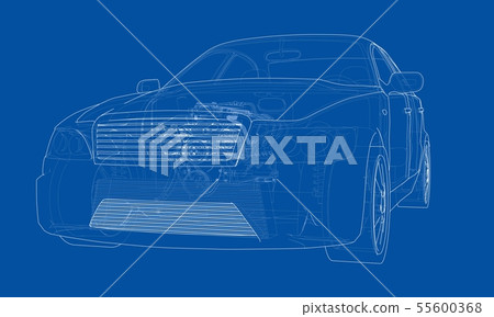 Concept car. Vector rendering of 3d 55600368