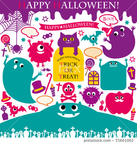 Colorful halloween monsters Colorful halloween monsters 55601002